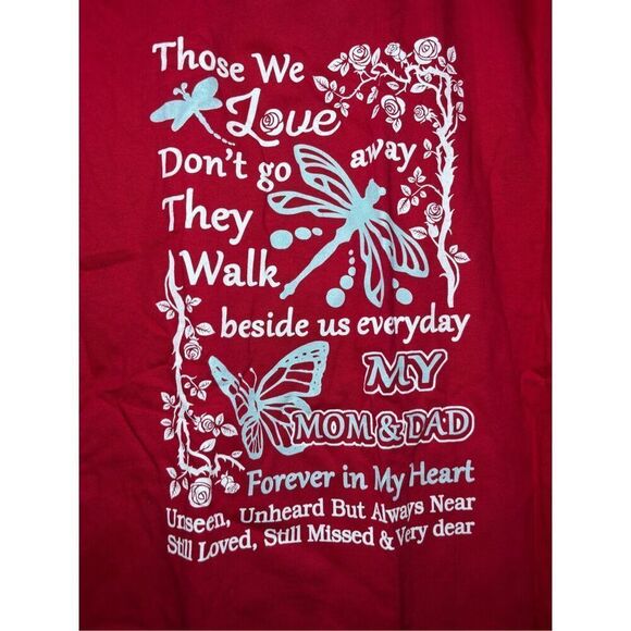 Mom and Dad Forever in my heart T-shirt size Medium - Picture 2 of 2